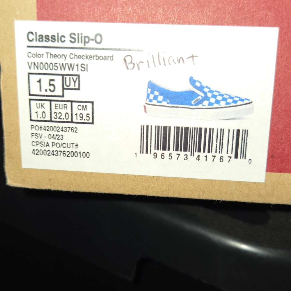 Vans Kids Blue and White Checkered Sneakers - Picture 2 of 2